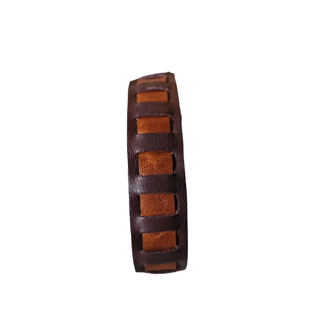 Plum and Tan woven bracelet