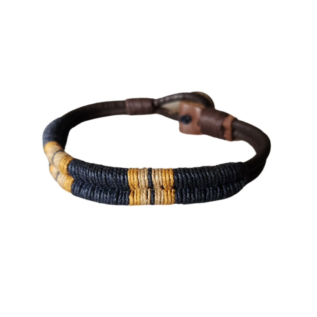 Blue and yellow gradient woven bracelet