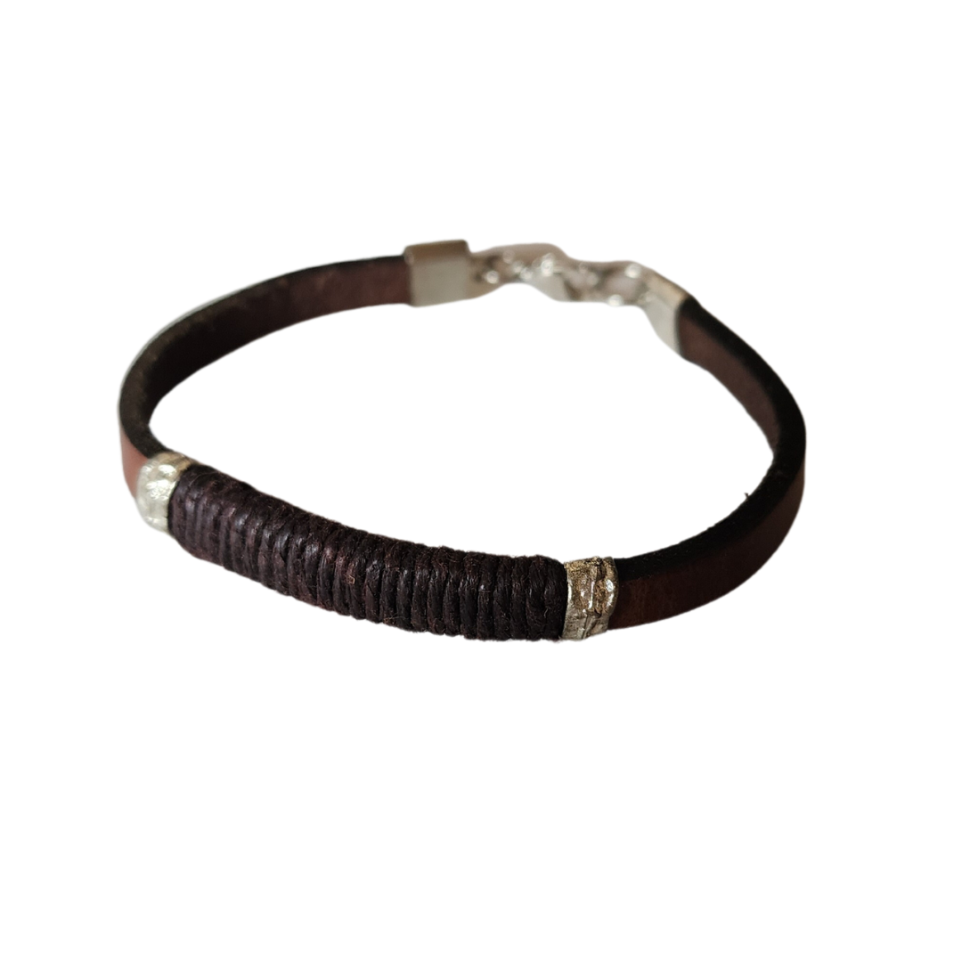 Brown leather bracelet