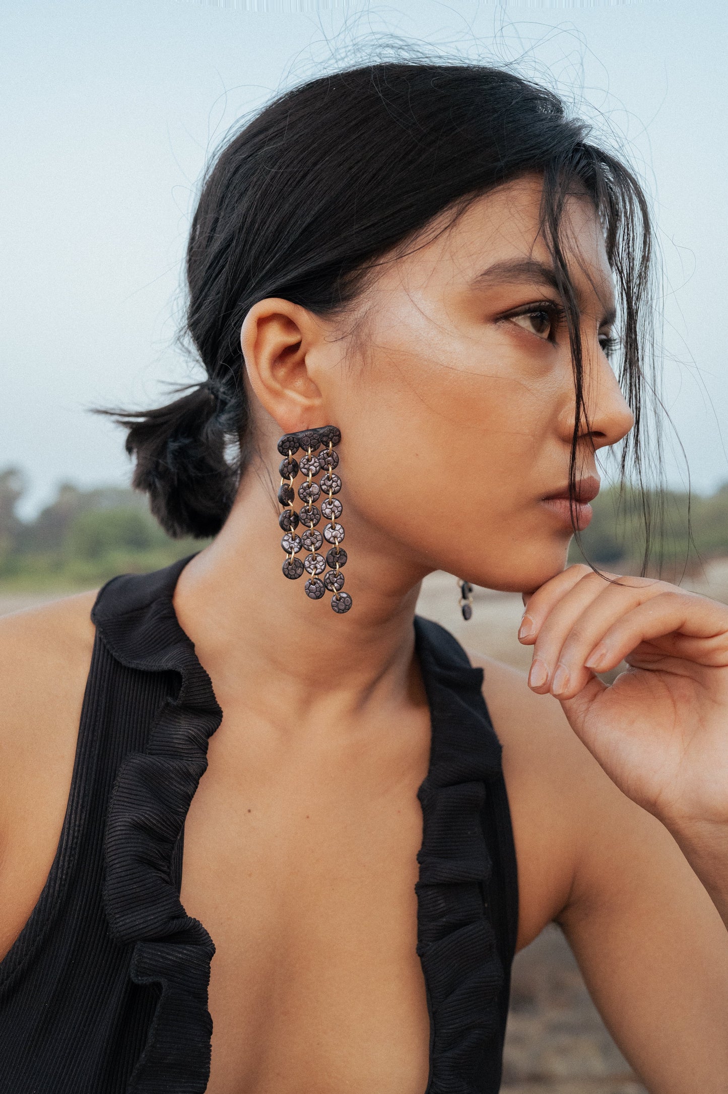 Midnight blue Droplet Earrings