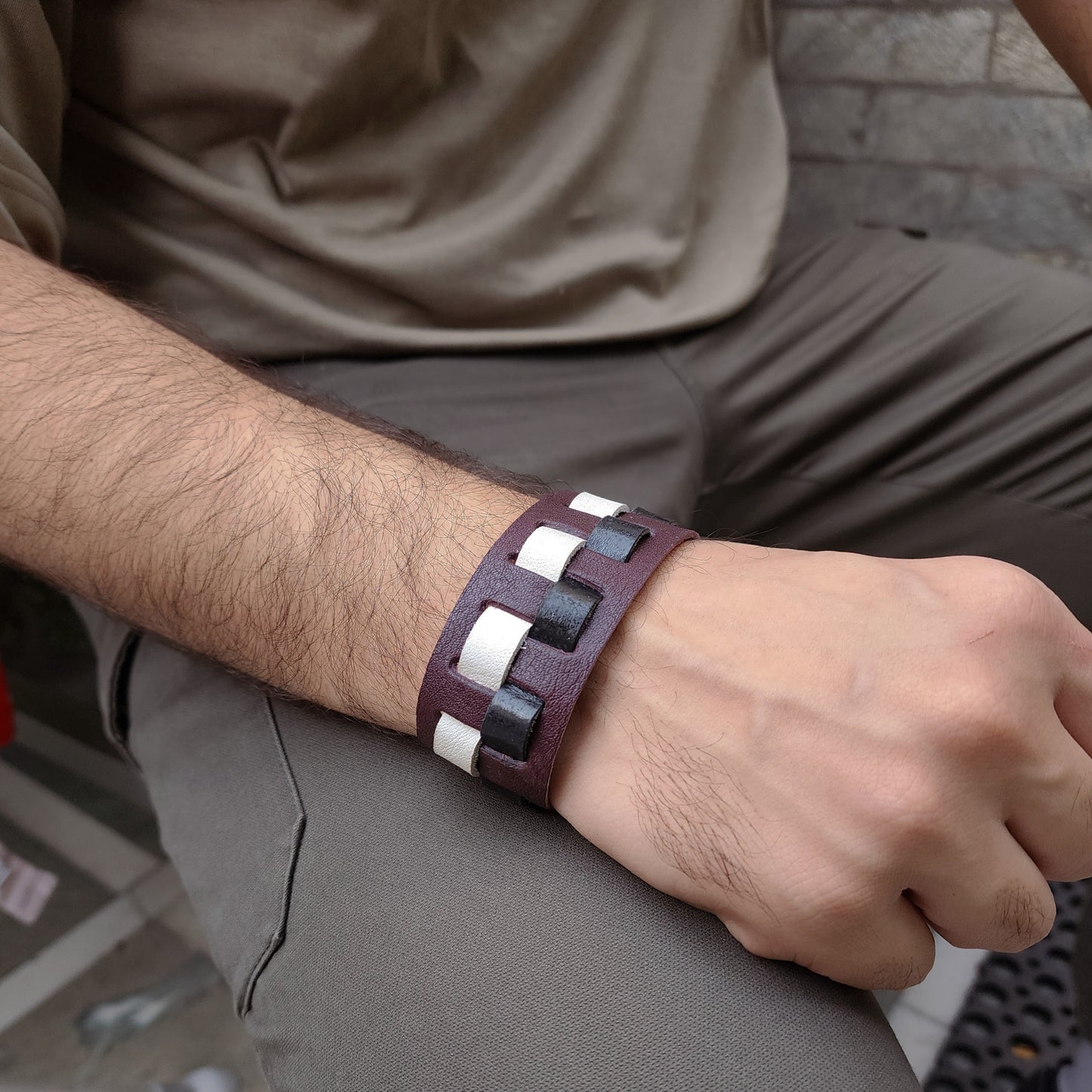 Plum double woven bracelet