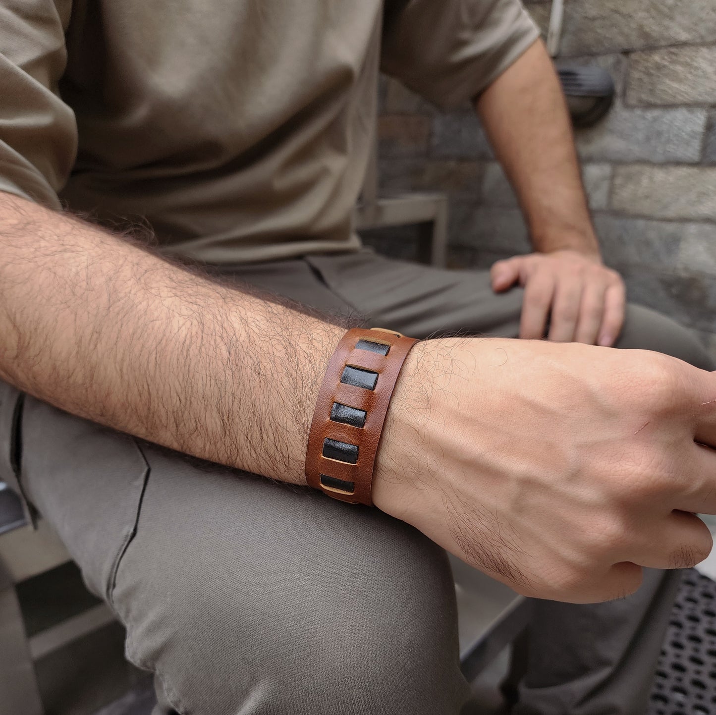 Tan & Black woven Bracelet