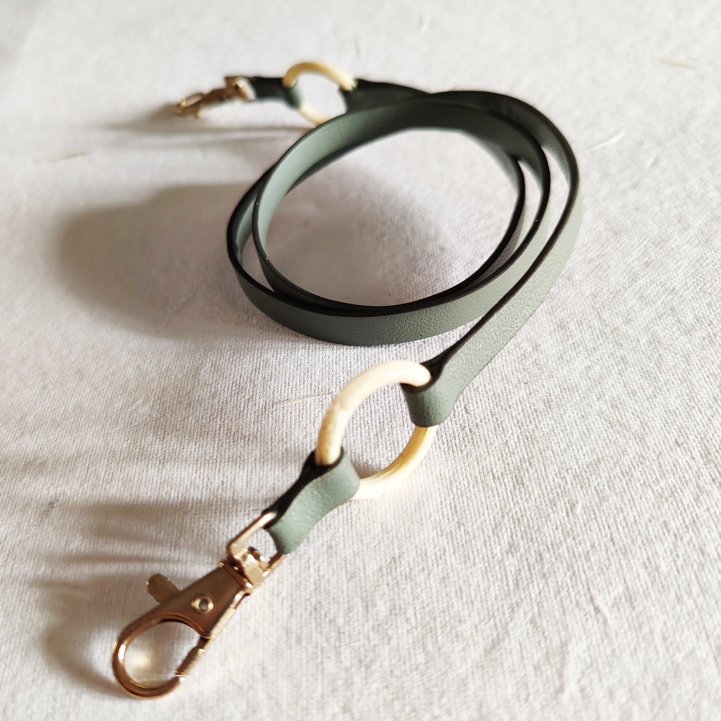 Sage Green Leather Mask Chain