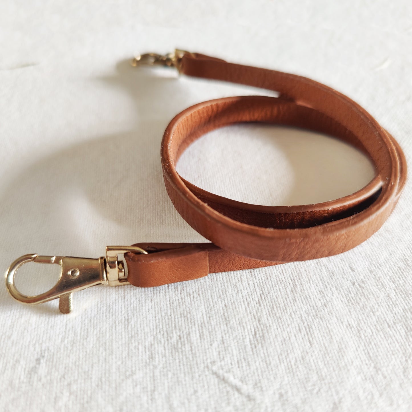Tan Leather Mask Chain