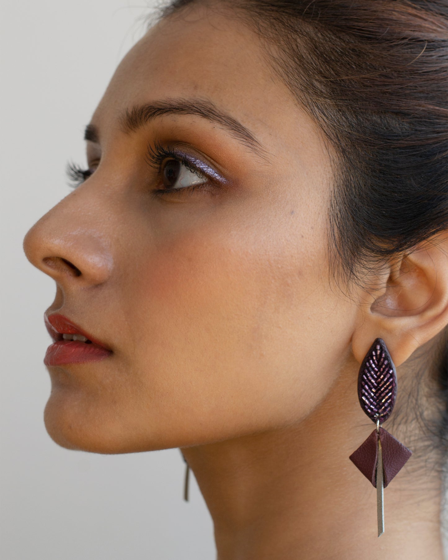 Leaf Embroidered Studs