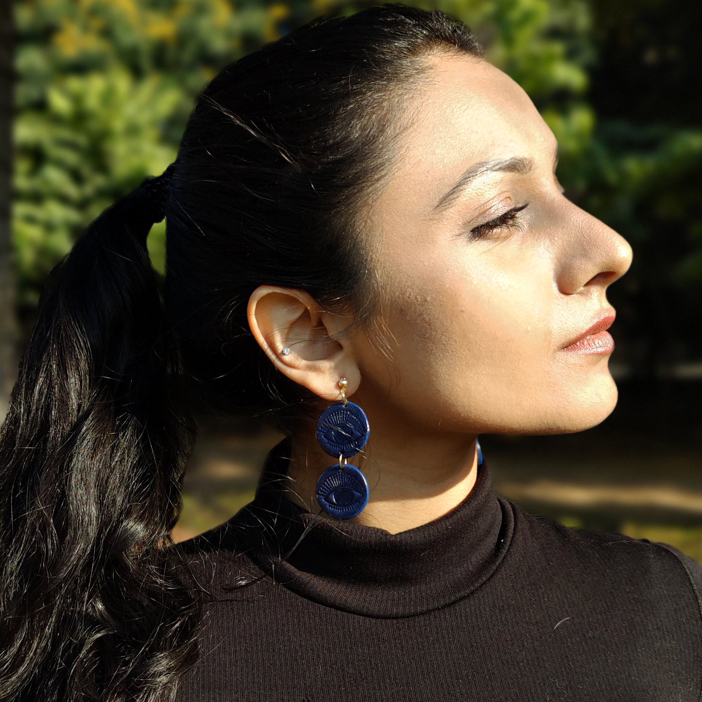 Asymmetric Eye Paillettes Earrings