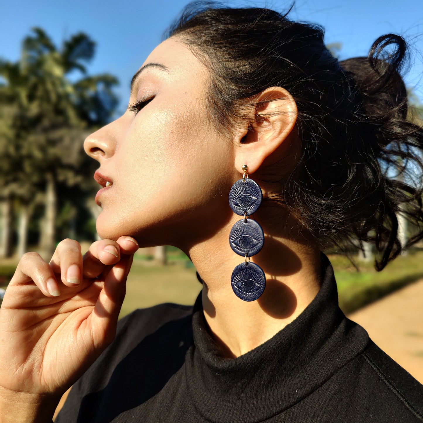 Asymmetric Eye Paillettes Earrings