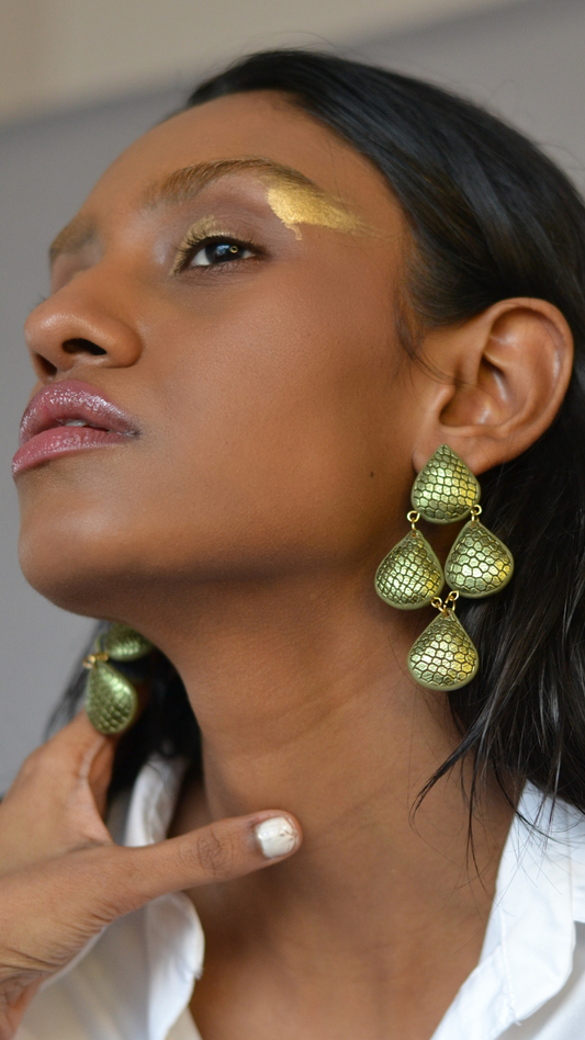 Green Dewdrop Earrings