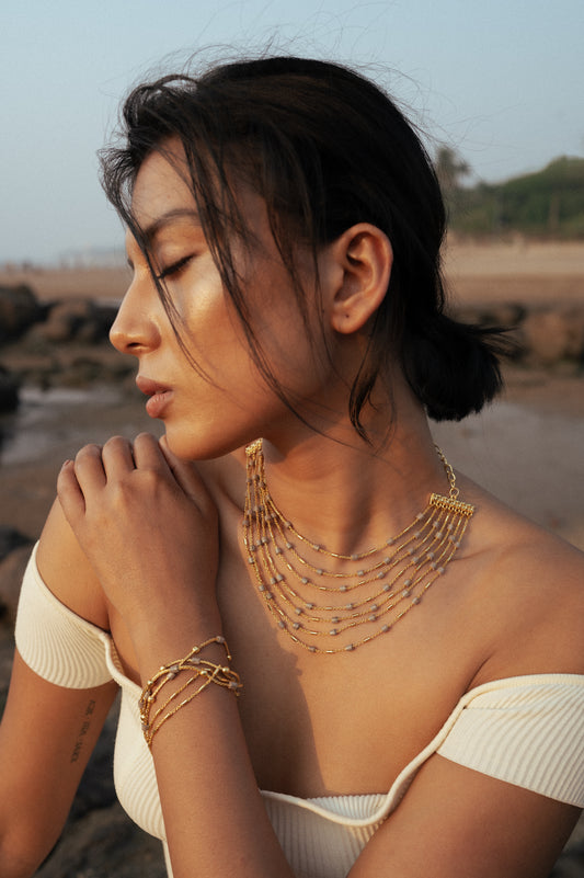 Cascade Choker + Chainmail Bracelet