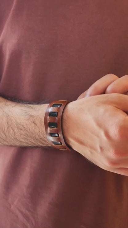 Tan and Black Braided bracelet