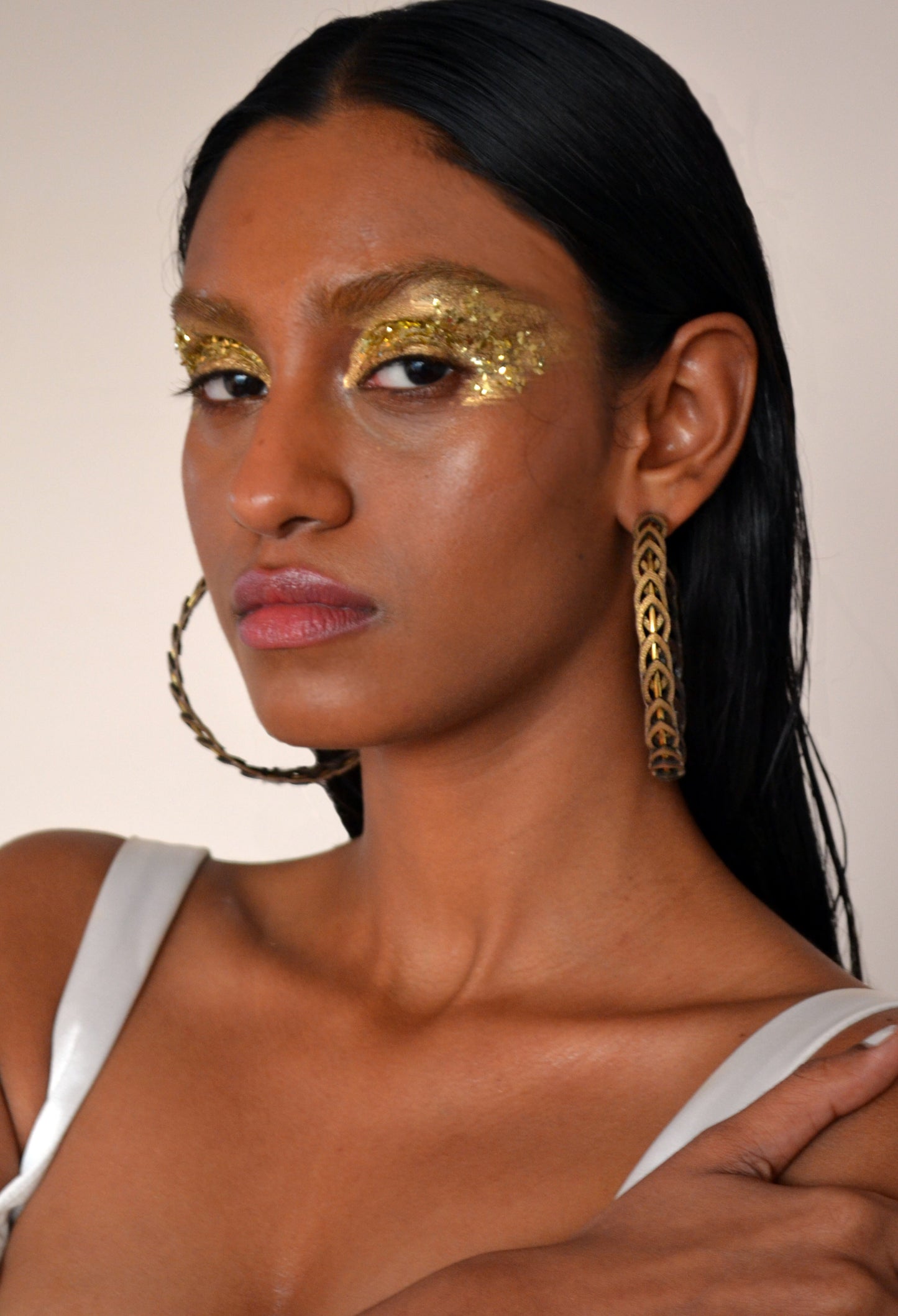 Gold lace hoops